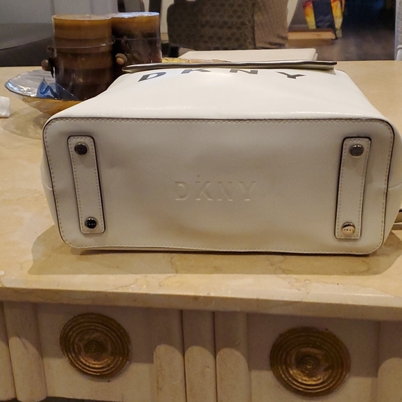 Dkny Bags Dkny Backpack White Leather With Black Trimmings Poshmark